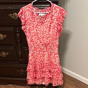 Vibrant Pink Floral Mini Dress